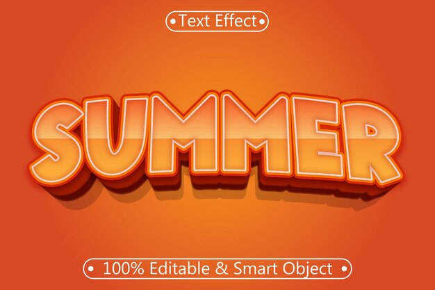 Summer Editable Text Effect 3 Dimension Emboss Modern Style
