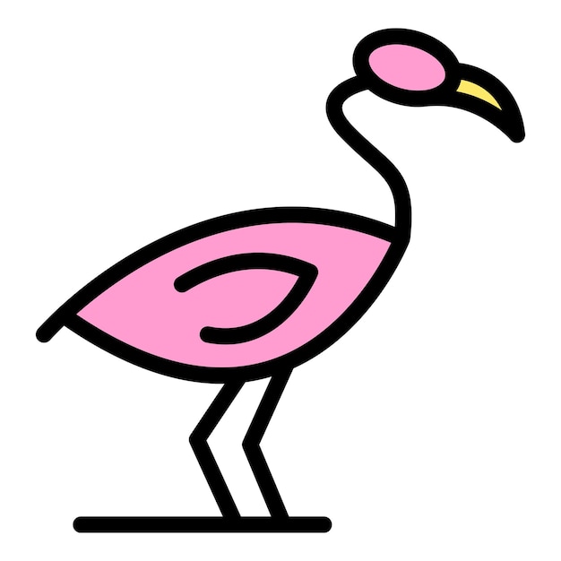 Summer flamingo icon Outline Summer flamingo vector icon for web design isolated on white background color flat