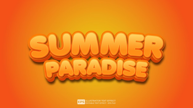 Summer Paradise 3D editable text effect font