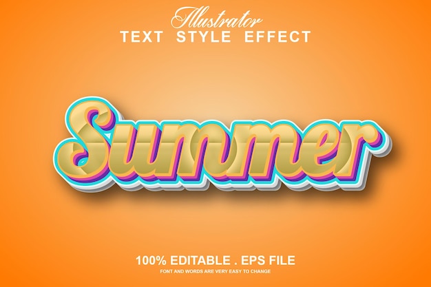 summer text effect editable