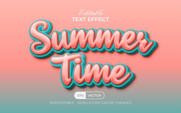 Summer time text effect orange style Editable text effect