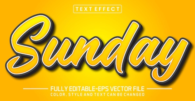 Sunday text editable style effect