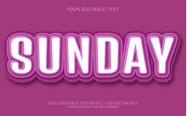 Sunday Text Effect Editable Text Style