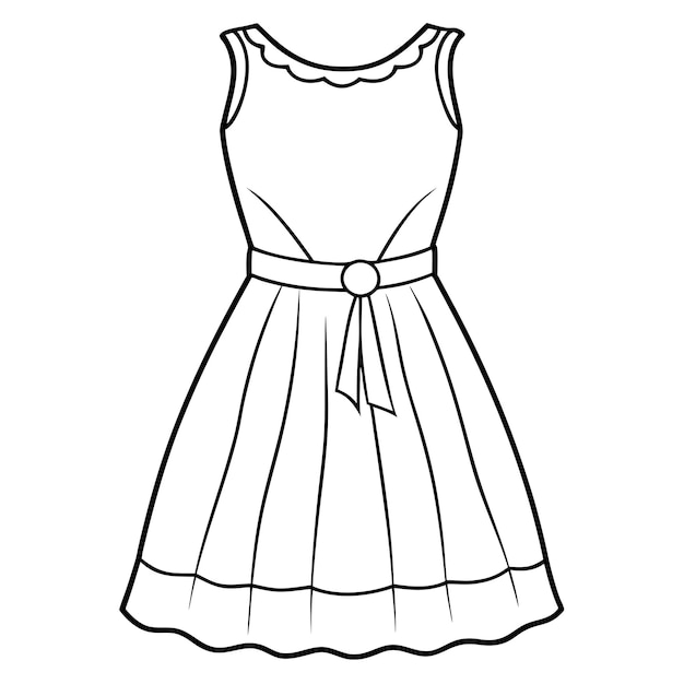 Sundress Coloring Pages a white background