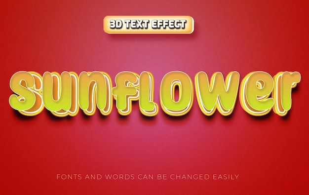sunflower summer 3d editable text effect style