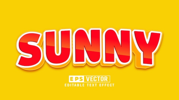 Sunny 3d Editable Text Effect Vector File With Cute Background