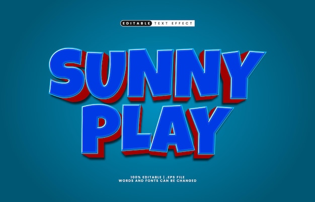 sunny play playful and colorful editable text effect for kids games