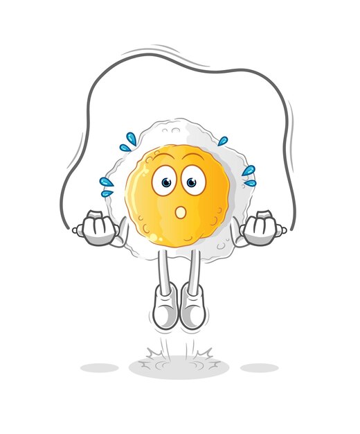 sunny side up jump rope exercise. character vector