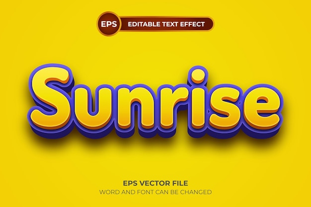 Sunrise editable text effect template