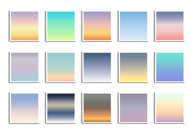 Sunset and sunrise sky colors Blue purple orange pink yellow Vibrant style template Vector illustration