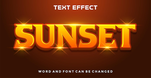 Sunset editable text effect