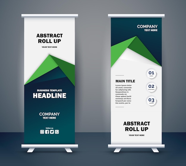 sunum amacıyla vektör işletme roll up display standee