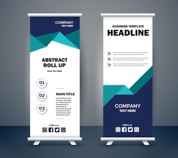 sunum amacıyla vektör işletme roll up display standee