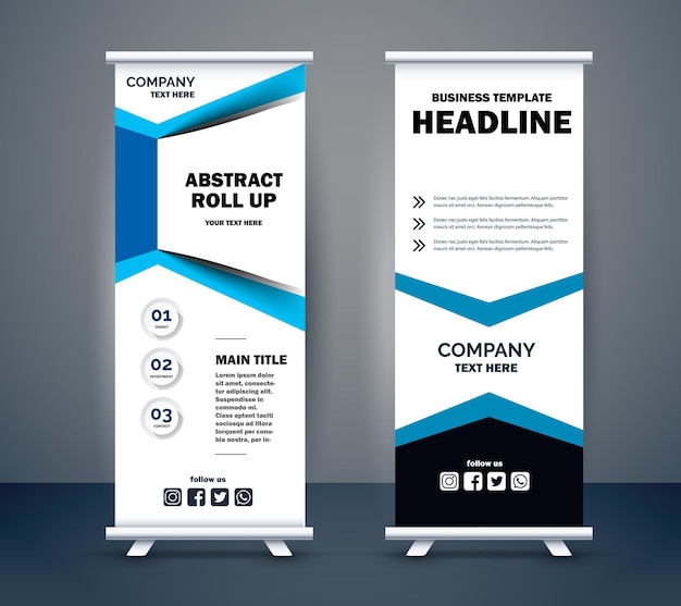 sunum amacıyla vektör işletme roll up display standee