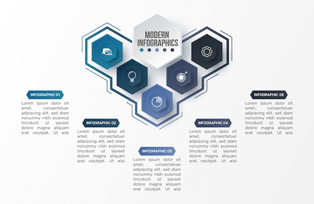Sunum için 3D infografik şablonu. İş verisi görselleştirmesi. Soyut öğeler. İnfografik için yaratıcı konsept.