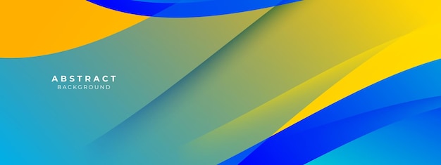 Sunum tasarımı, el ilanı, sosyal medya kapağı, web banner’ı, teknoloji banner’ı için 3D modern trendy taze renklere sahip soyut mavi ve sarı arka plan