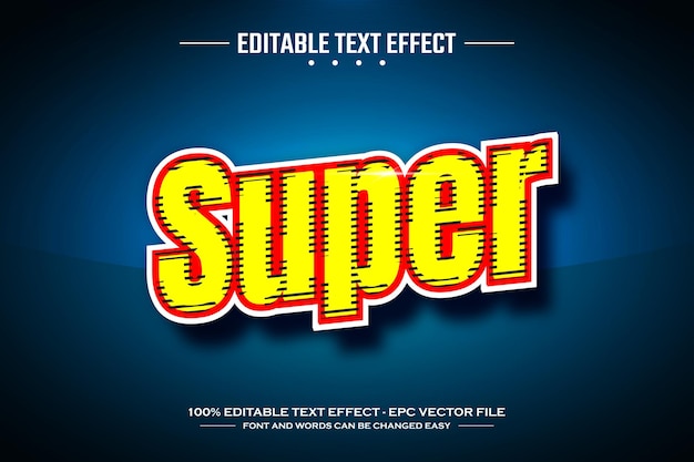Super 3D editable text effect template