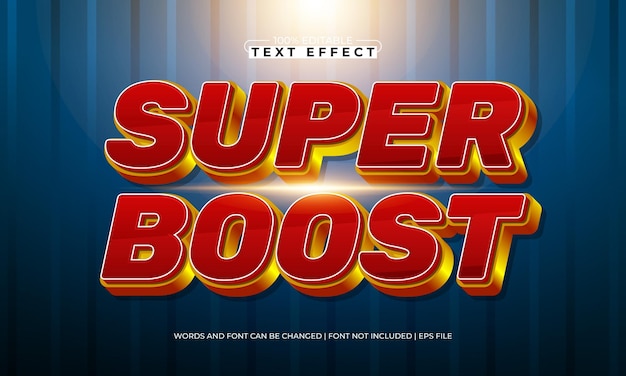super boost editable text effect with a hero and super text style