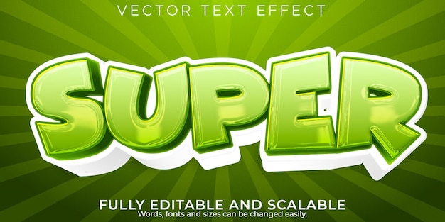 Super cartoon text effect; editable comic and funny text style