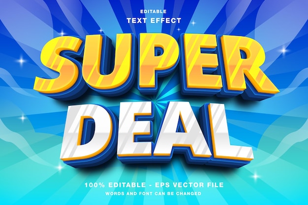 super deal 3d editable text effect