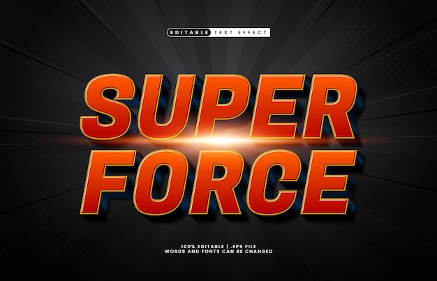 super force editable text effect with a hero and game text effect