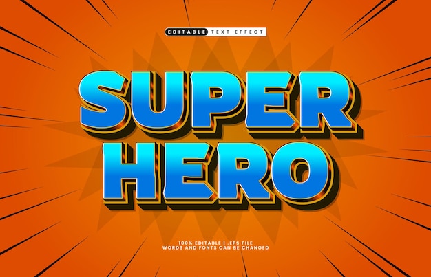 super hero editable text effect with a comic and cartoon text style