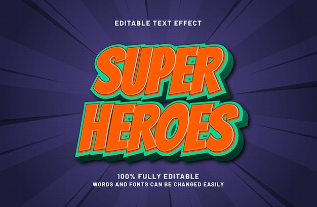 super heroes editable text effect in kids and play text style