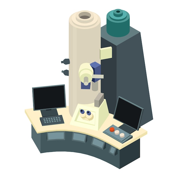 Super microscope icon Isometric of super microscope vector icon for web design isolated on white background