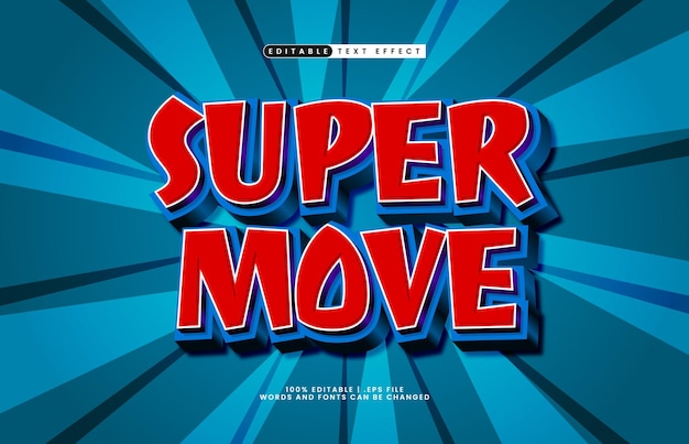 super move editable text effect with a game and kids text style