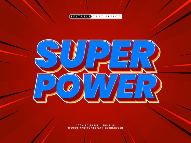 super power editable text effect in kids and simple text style