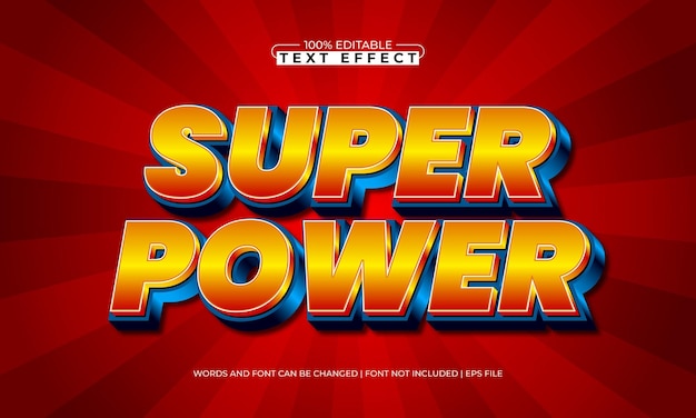 super power editable text effect with a super and power text style