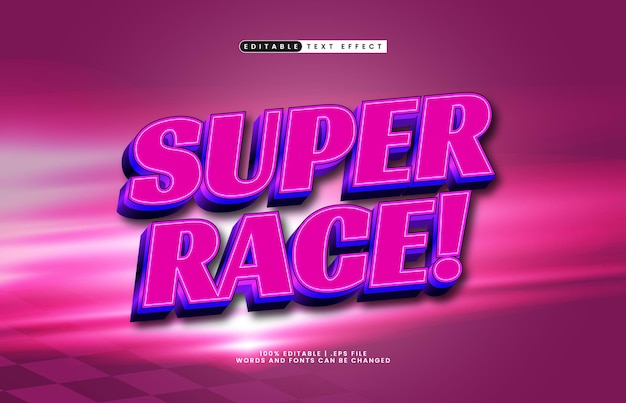 super race editable text effect with a race speed and champion theme