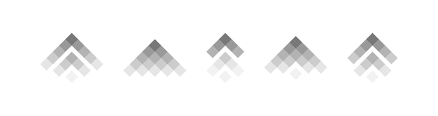 Super sæt forskellige pixel pile mærke Farverige pile pekere samlinger Flad stil vektor illustration