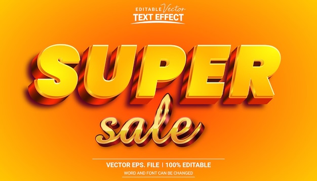 super sale 3d editable eps vector text style effect