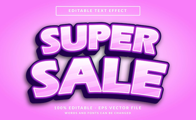 super sale 3d editable text effect template style