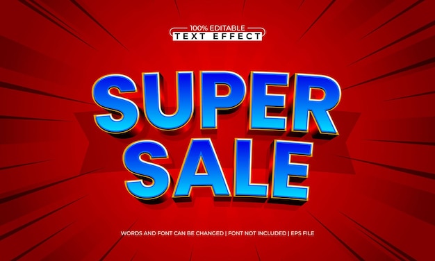 super sale editable text effect with a promo and sale text style