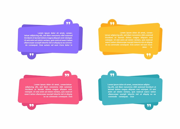 Super set different shape geometric texting boxes. Colored abstract shapes for quote and text. Modern    illustration.