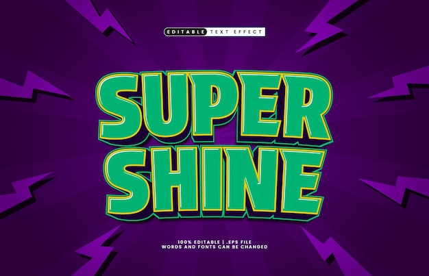 super shine editable text effect with a play and game text style