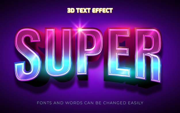 super shining 3d editable text effect style