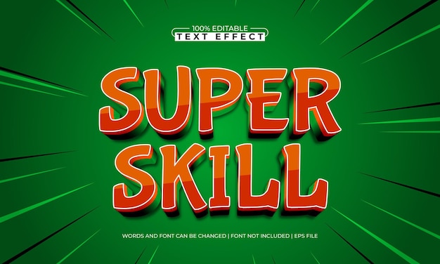 super skill editable text effect with a gaming and play text style
