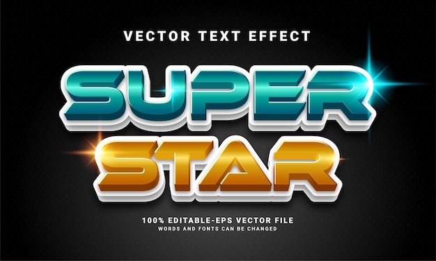 Super star 3D text effect. Editable text style effect, suitable for super star theme