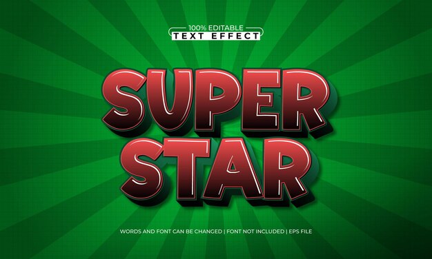 super star editable text effect with a star and game text style