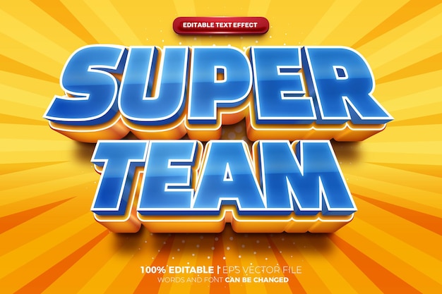 Super Team Future 3D Tekst Effekt Style