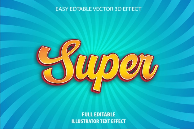 super text effect design full editable illustrator text effect