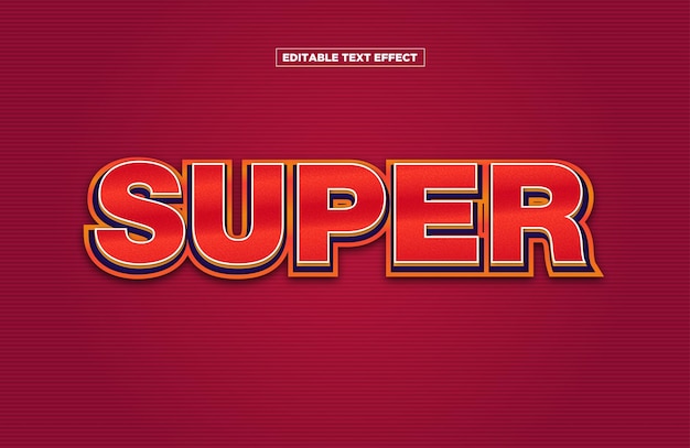 super text effect Editable vector