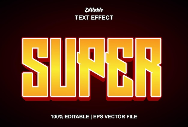 Super text effect with orange color and editable