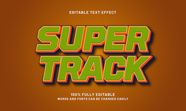 super track editable text effect with a sport racing and speed theme