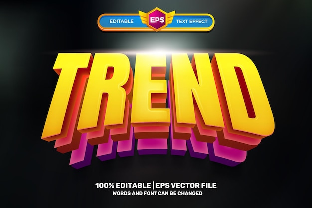 Super trend hype triple layer 3D Editable text Effect Style