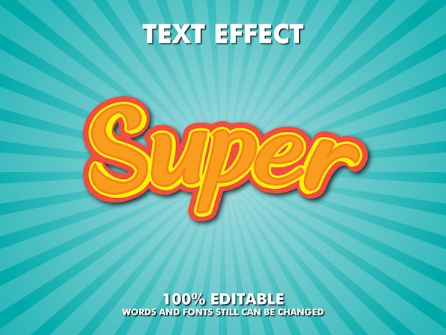 Super word text effect vector template