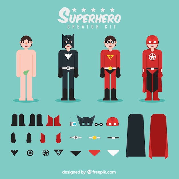 Superhero with different clothes